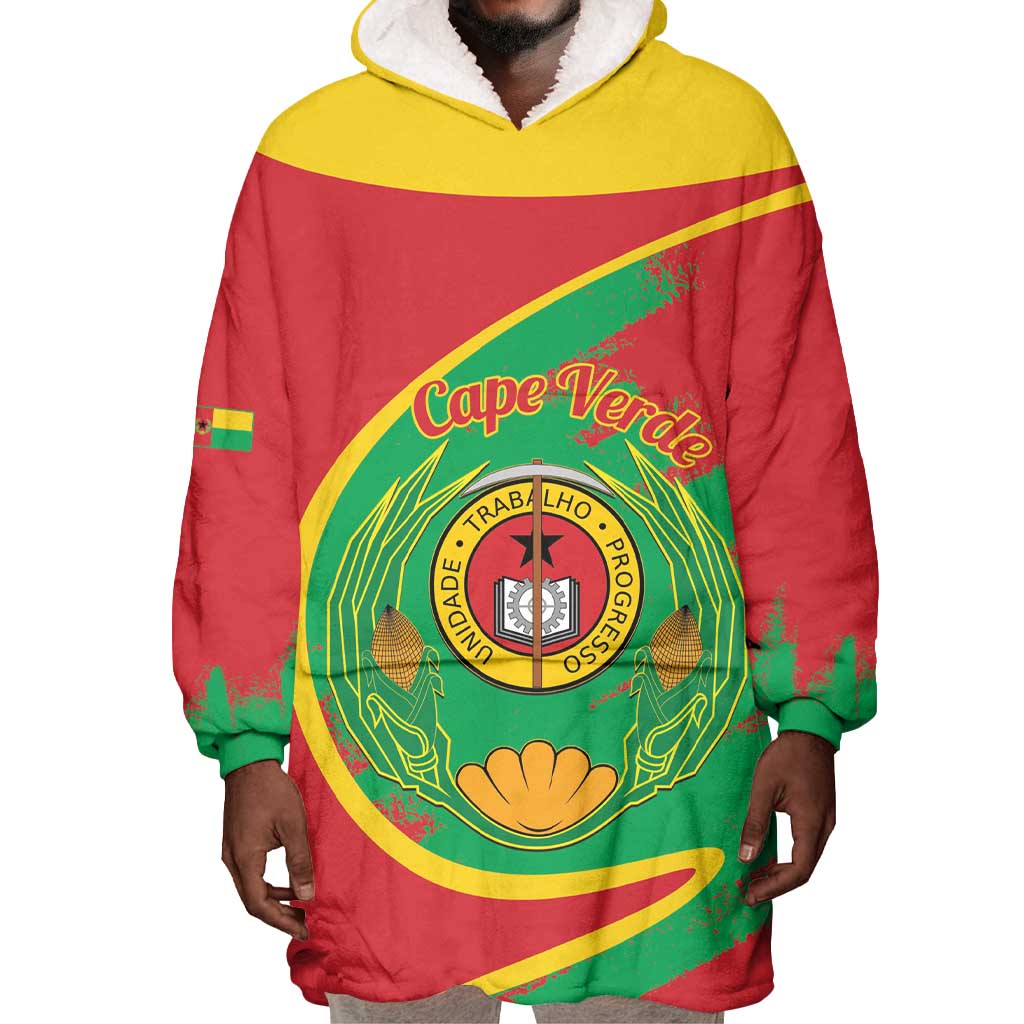 Cape Verde 1975-1992 Wearable Blanket Hoodie Coat Of Arms Grunge Style LT14