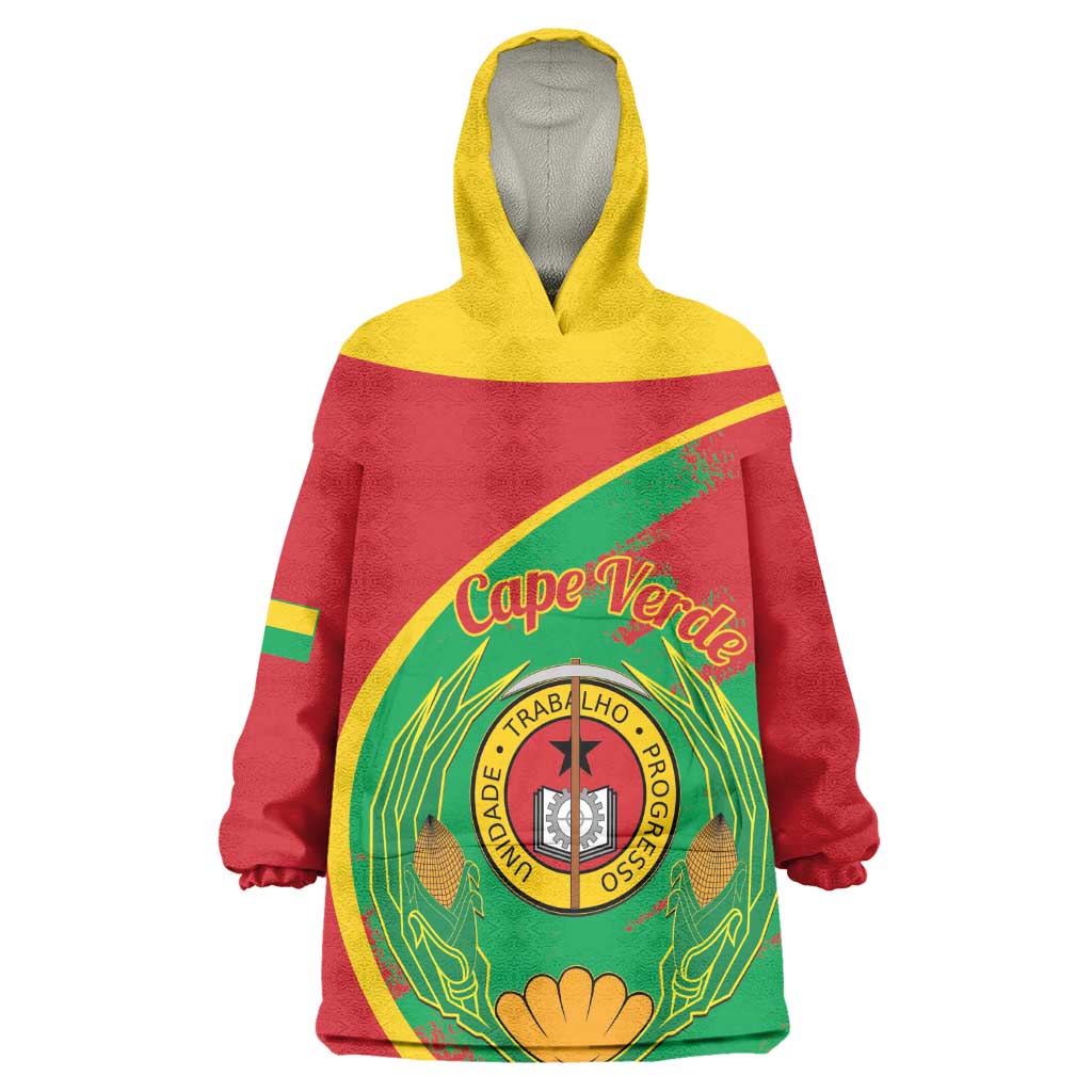 Cape Verde 1975-1992 Wearable Blanket Hoodie Coat Of Arms Grunge Style LT14