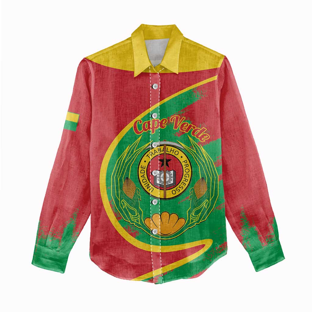 Cape Verde 1975-1992 Women Casual Shirt Coat Of Arms Grunge Style LT14