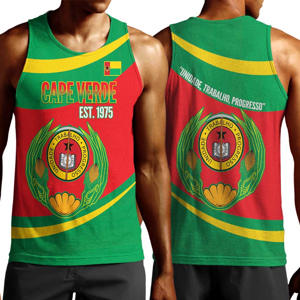 Cape Verde 1975-1992 Men Tank Top Unidade Trabalho Progresso LT14