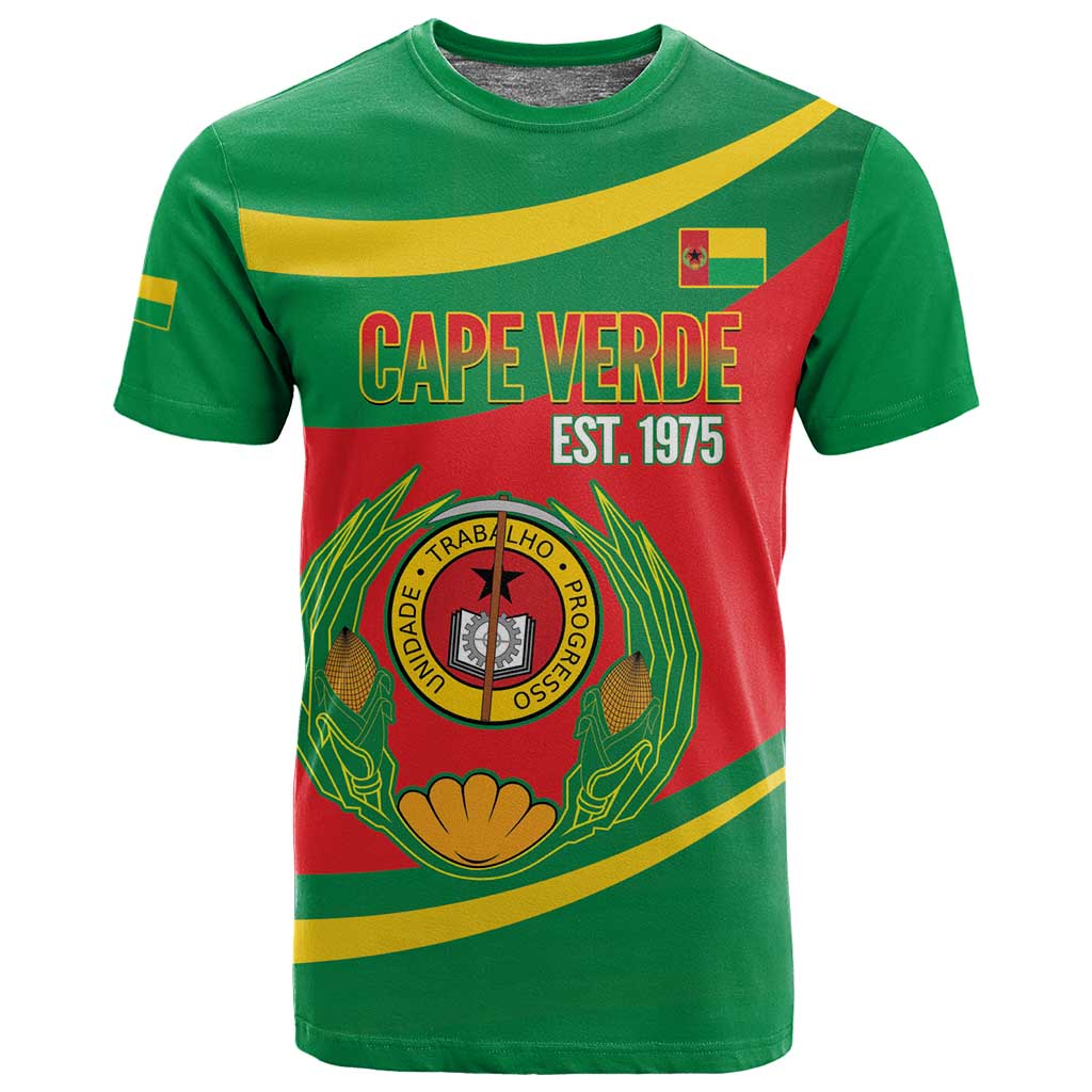 Cape Verde 1975-1992 T shirt Unidade Trabalho Progresso LT14