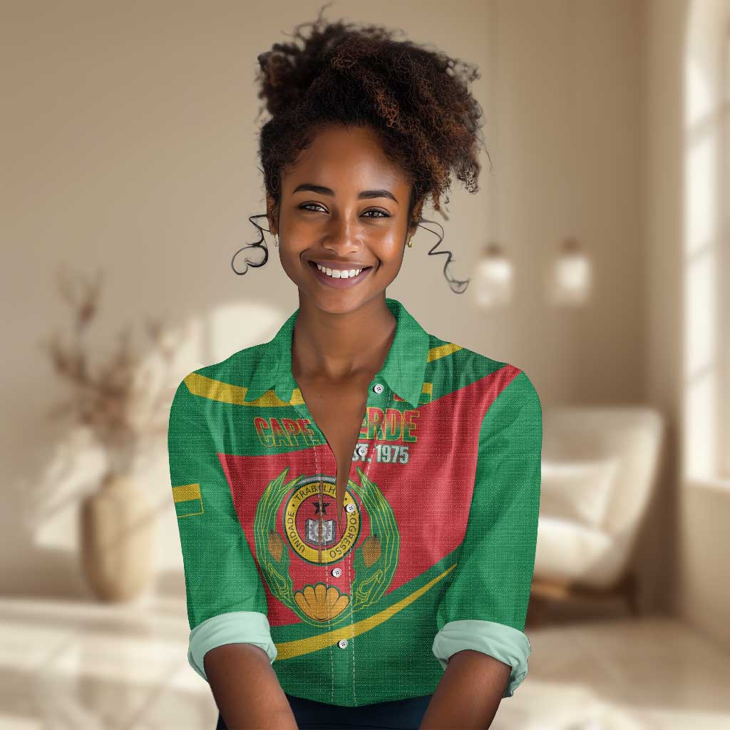 Cape Verde 1975-1992 Women Casual Shirt Unidade Trabalho Progresso LT14