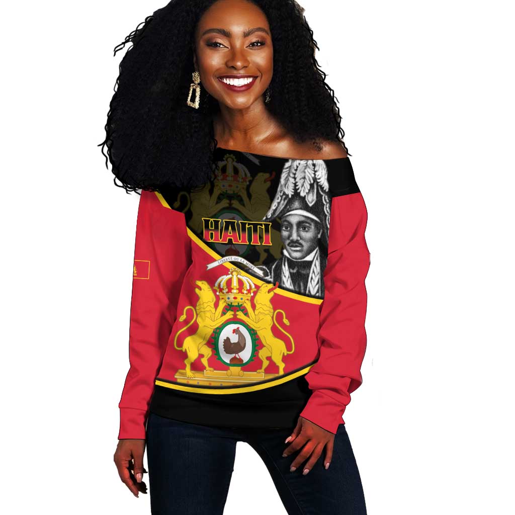 First Empire Of Haiti 1804-1806 Off Shoulder Sweater Jean-Jacques Dessalines Liberte ou la Mort! LT14
