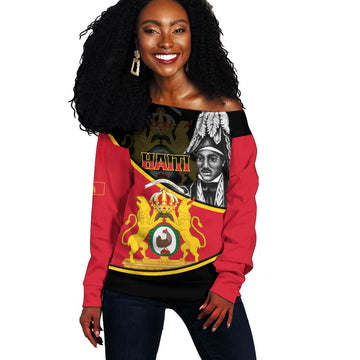 First Empire Of Haiti 1804-1806 Off Shoulder Sweater Jean-Jacques Dessalines Liberte ou la Mort! LT14