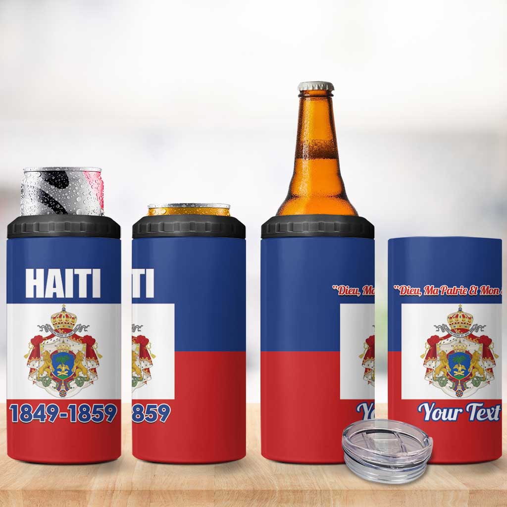 Personalised Second Empire of Haiti 1849-1859 4 in 1 Can Cooler Tumbler Anpi an Ayiti Flag Style LT14