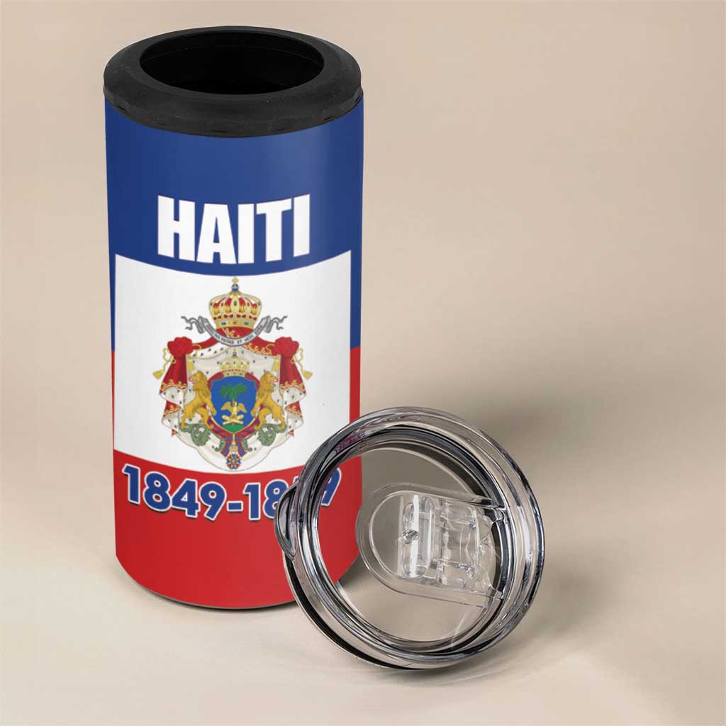 Personalised Second Empire of Haiti 1849-1859 4 in 1 Can Cooler Tumbler Anpi an Ayiti Flag Style LT14
