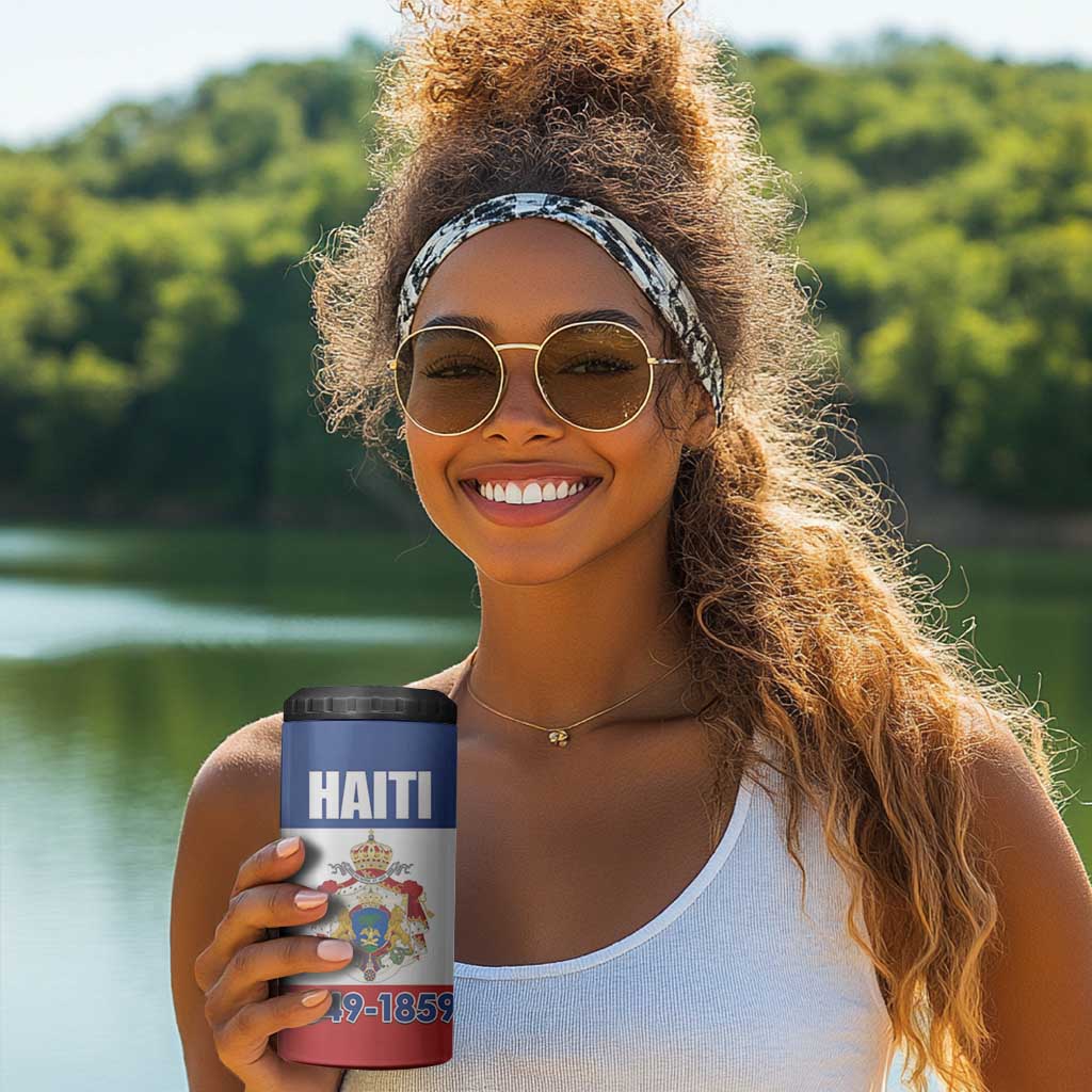 Personalised Second Empire of Haiti 1849-1859 4 in 1 Can Cooler Tumbler Anpi an Ayiti Flag Style LT14