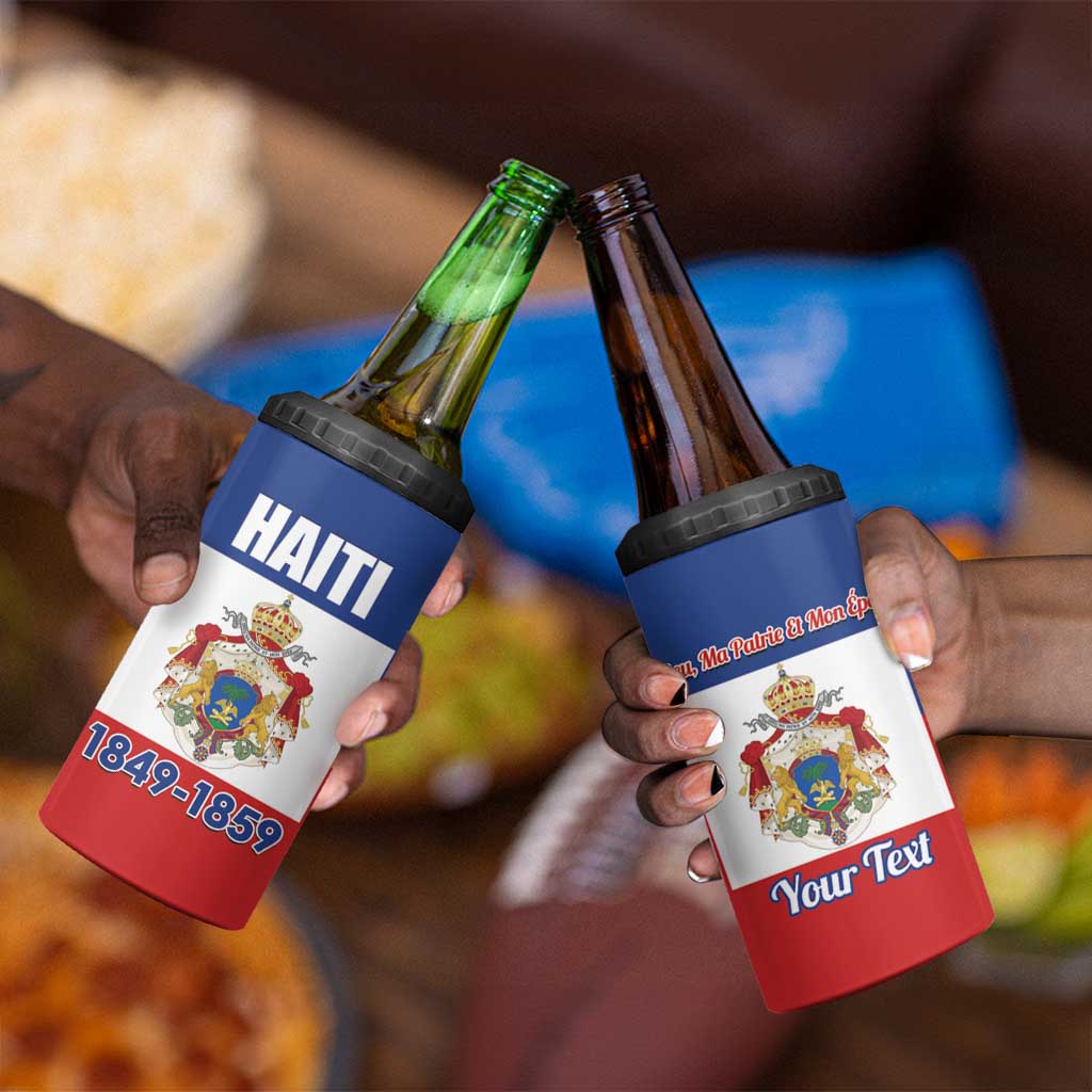 Personalised Second Empire of Haiti 1849-1859 4 in 1 Can Cooler Tumbler Anpi an Ayiti Flag Style LT14