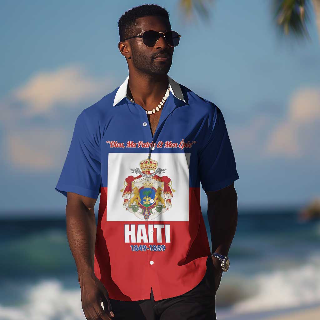 Personalised Second Empire of Haiti 1849-1859 Hawaiian Shirt Anpi an Ayiti Flag Style LT14