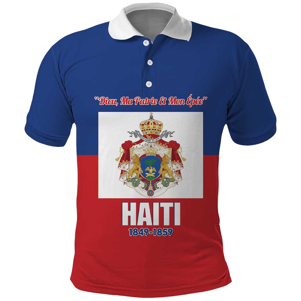 Personalised Second Empire of Haiti 1849-1859 Polo Shirt Anpi an Ayiti Flag Style LT14