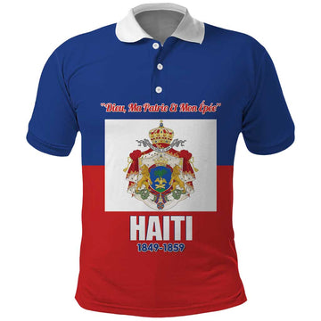 Personalised Second Empire of Haiti 1849-1859 Polo Shirt Anpi an Ayiti Flag Style LT14
