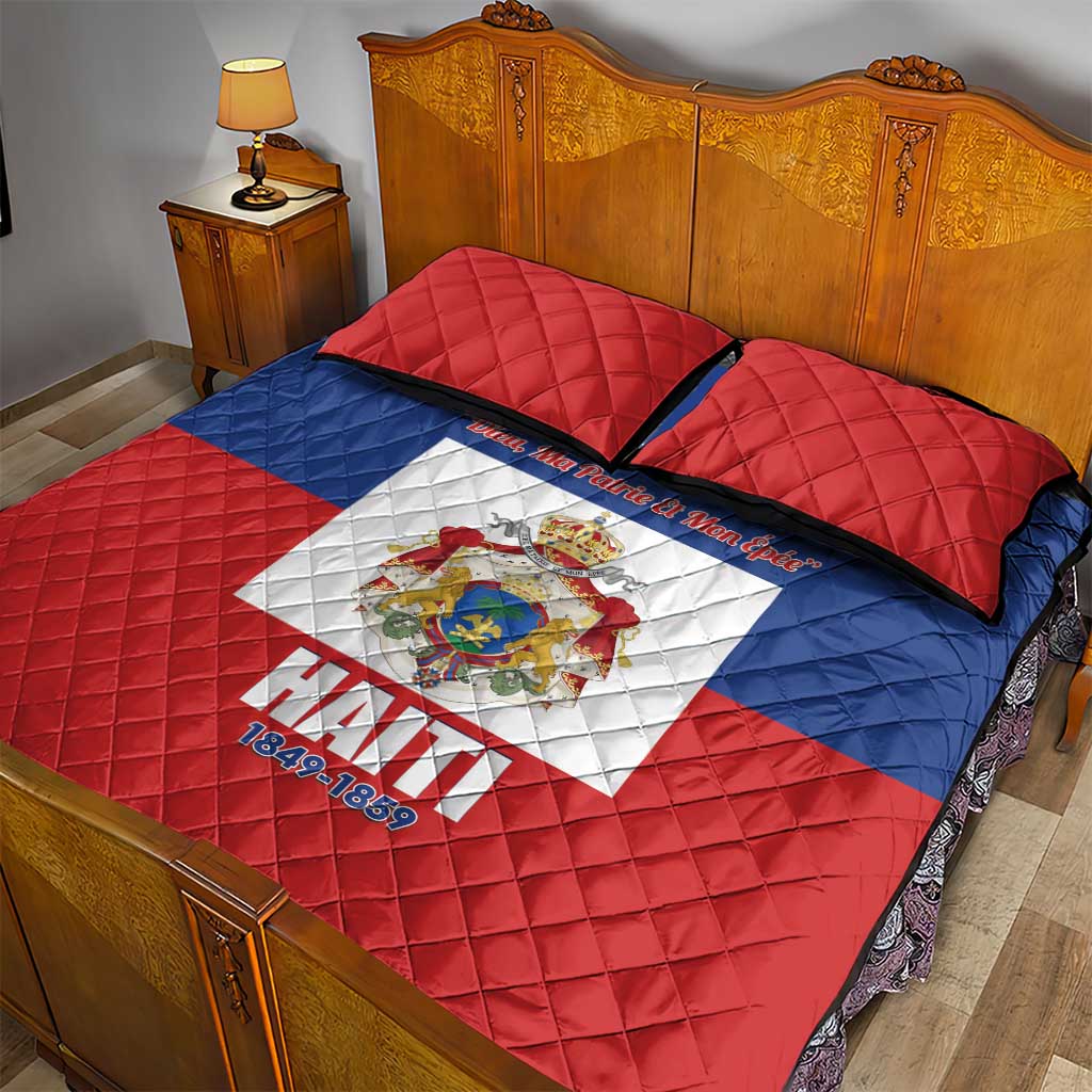 Second Empire of Haiti 1849-1859 Quilt Bed Set Anpi an Ayiti Flag Style LT14