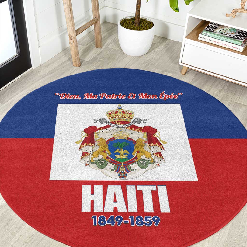 Second Empire of Haiti 1849-1859 Round Carpet Anpi an Ayiti Flag Style LT14