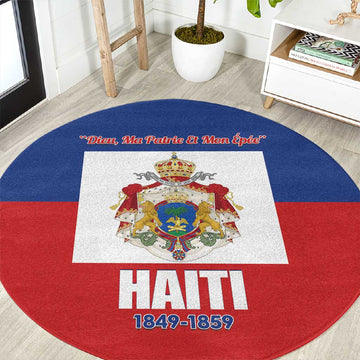 Second Empire of Haiti 1849-1859 Round Carpet Anpi an Ayiti Flag Style LT14
