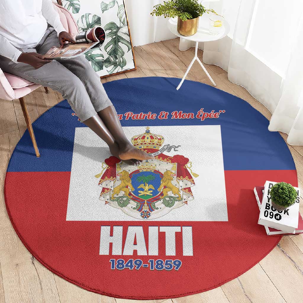 Second Empire of Haiti 1849-1859 Round Carpet Anpi an Ayiti Flag Style LT14