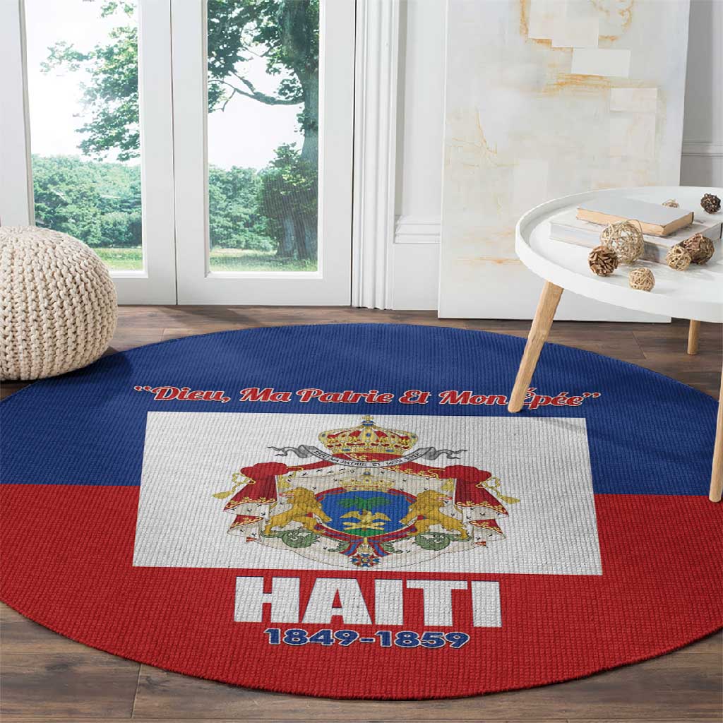Second Empire of Haiti 1849-1859 Round Carpet Anpi an Ayiti Flag Style LT14