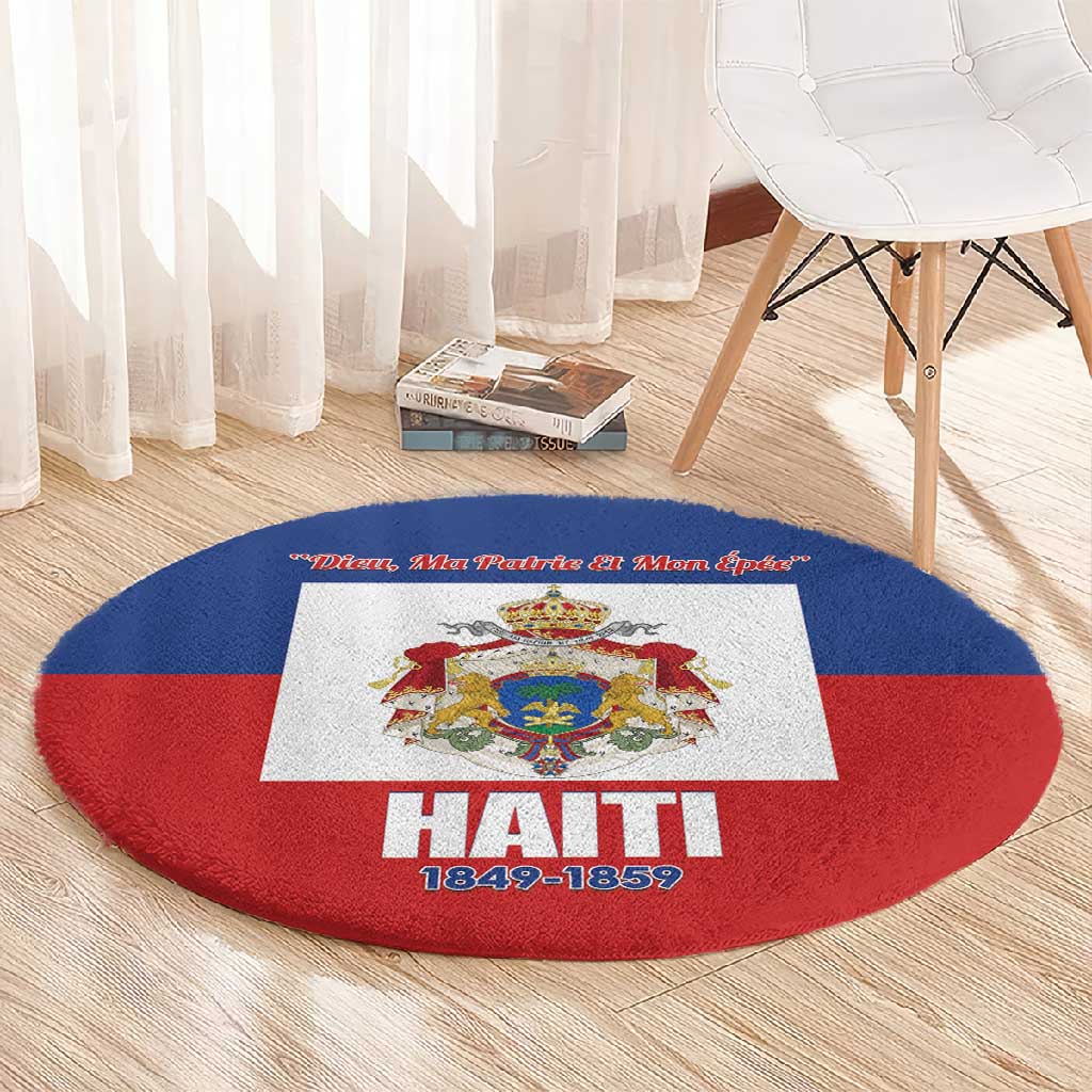 Second Empire of Haiti 1849-1859 Round Carpet Anpi an Ayiti Flag Style LT14