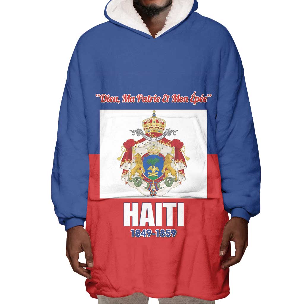 Personalised Second Empire of Haiti 1849-1859 Wearable Blanket Hoodie Anpi an Ayiti Flag Style LT14