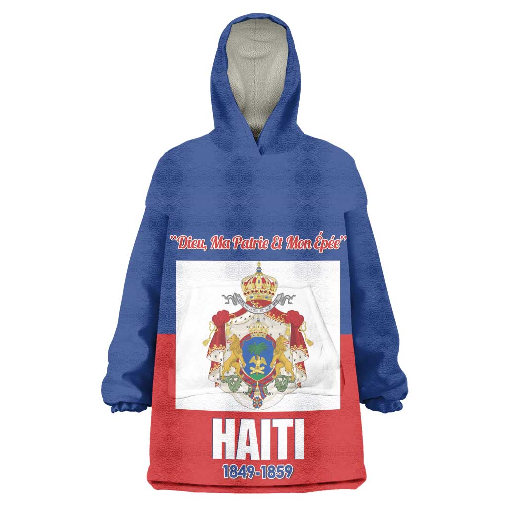 Personalised Second Empire of Haiti 1849-1859 Wearable Blanket Hoodie Anpi an Ayiti Flag Style LT14