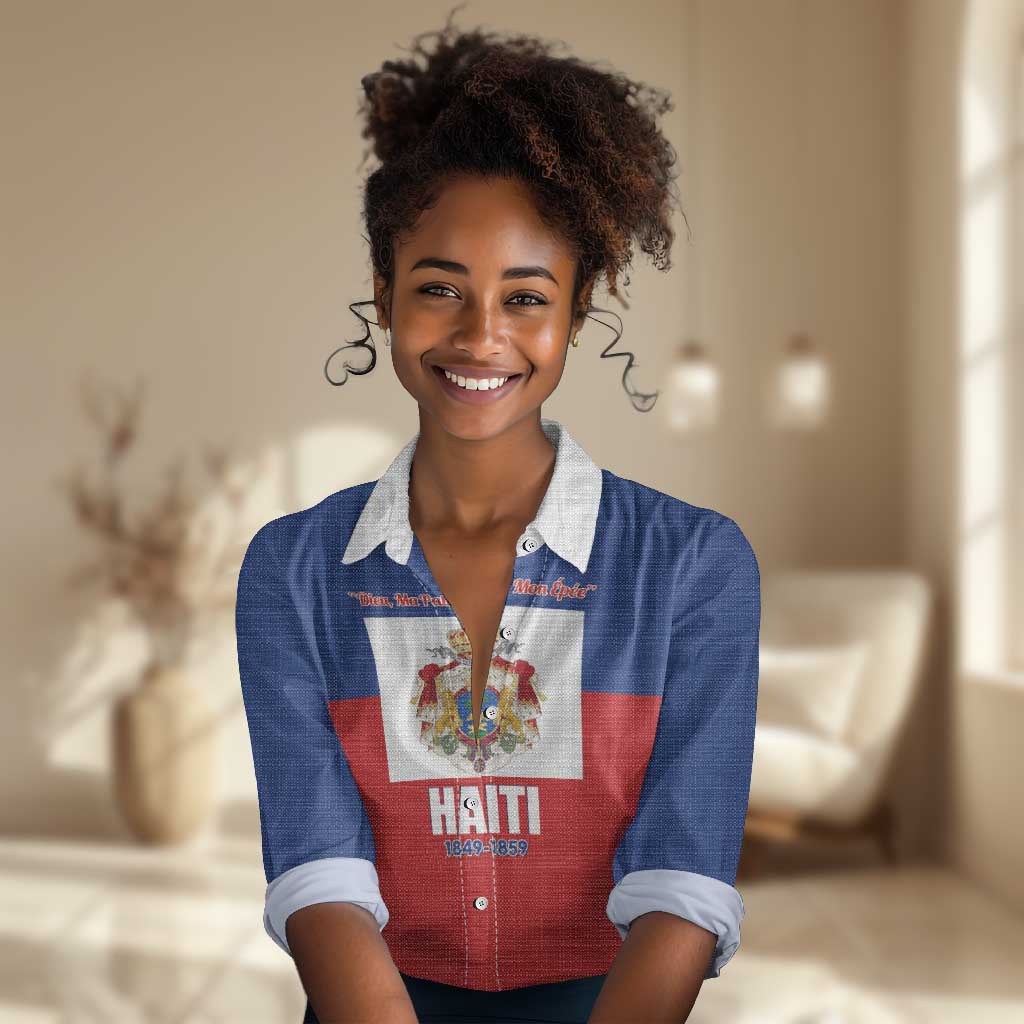 Personalised Second Empire of Haiti 1849-1859 Women Casual Shirt Anpi an Ayiti Flag Style LT14