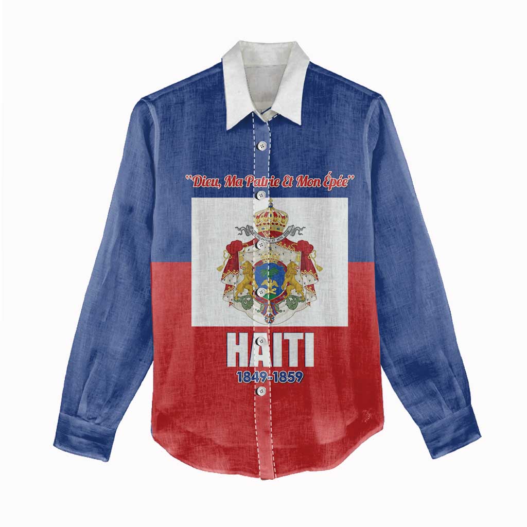 Personalised Second Empire of Haiti 1849-1859 Women Casual Shirt Anpi an Ayiti Flag Style LT14