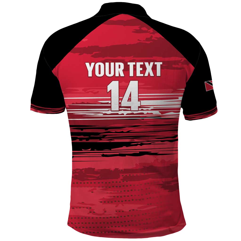 Custom Trinidad and Tobago Football Polo Shirt 2025 Grunge Version LT14