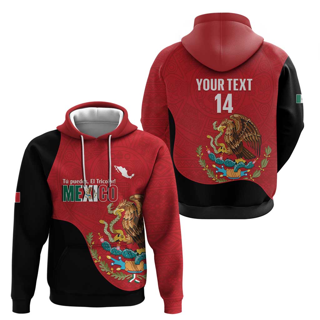 Custom Mexico Football Hoodie Tu Puedes El Tricolor Red LT14