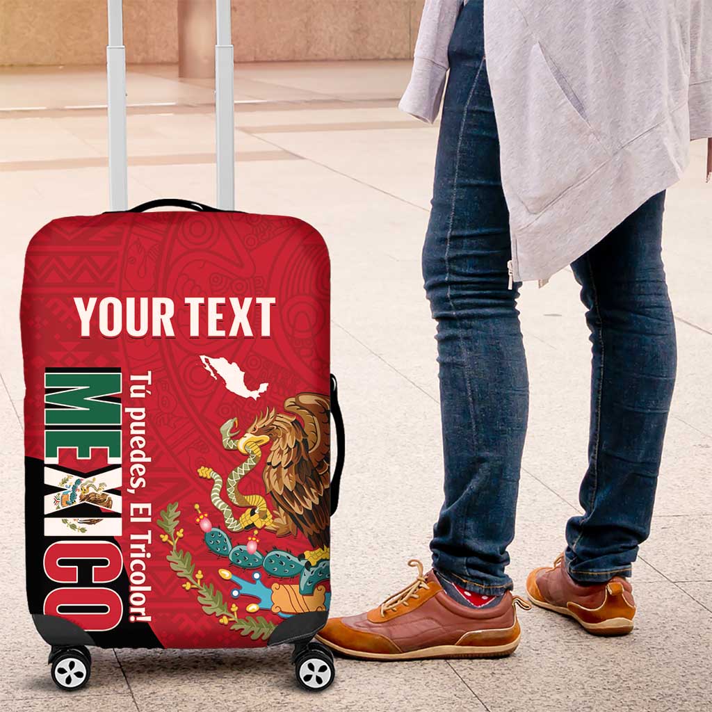 Custom Mexico Football Luggage Cover Tu Puedes El Tricolor Red LT14
