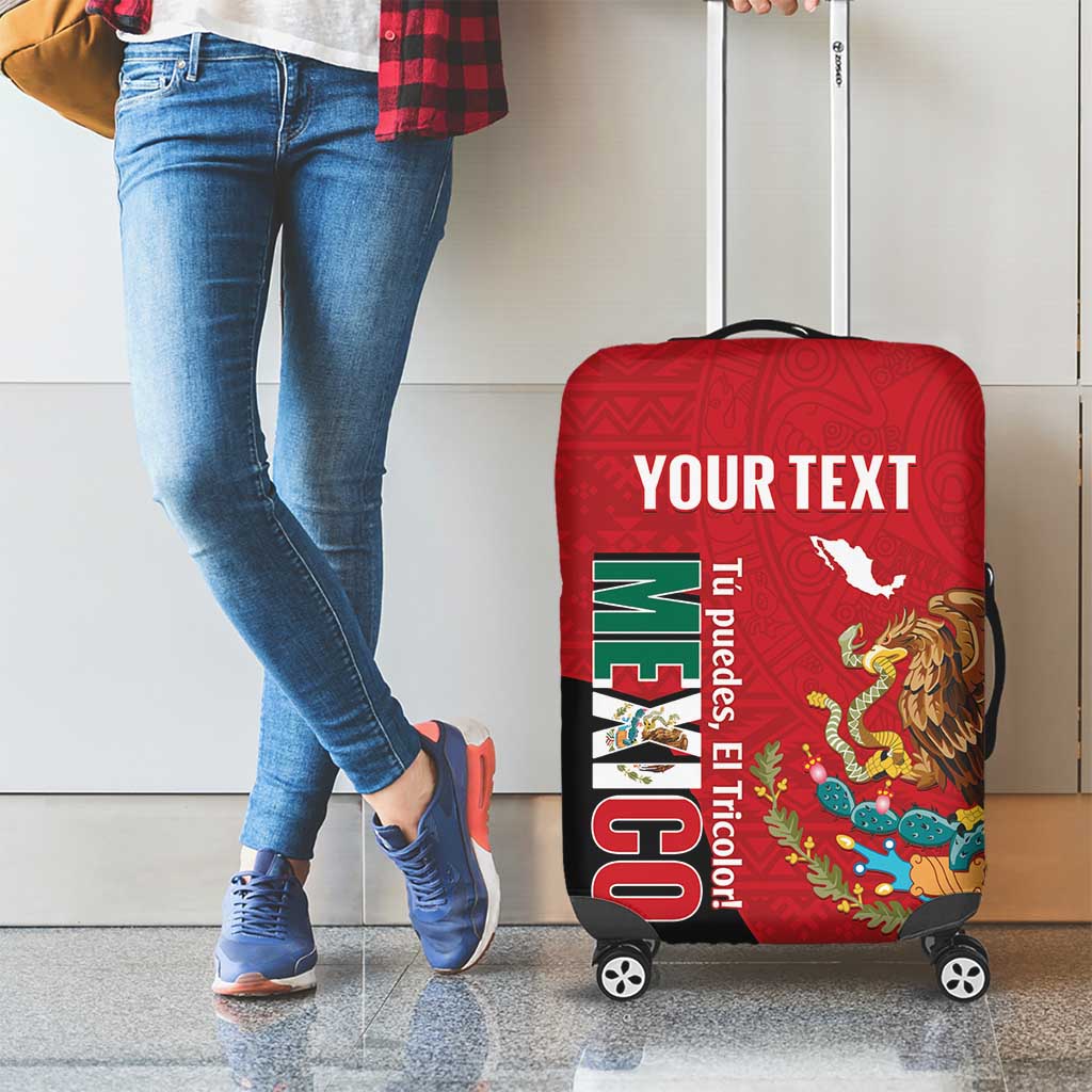 Custom Mexico Football Luggage Cover Tu Puedes El Tricolor Red LT14