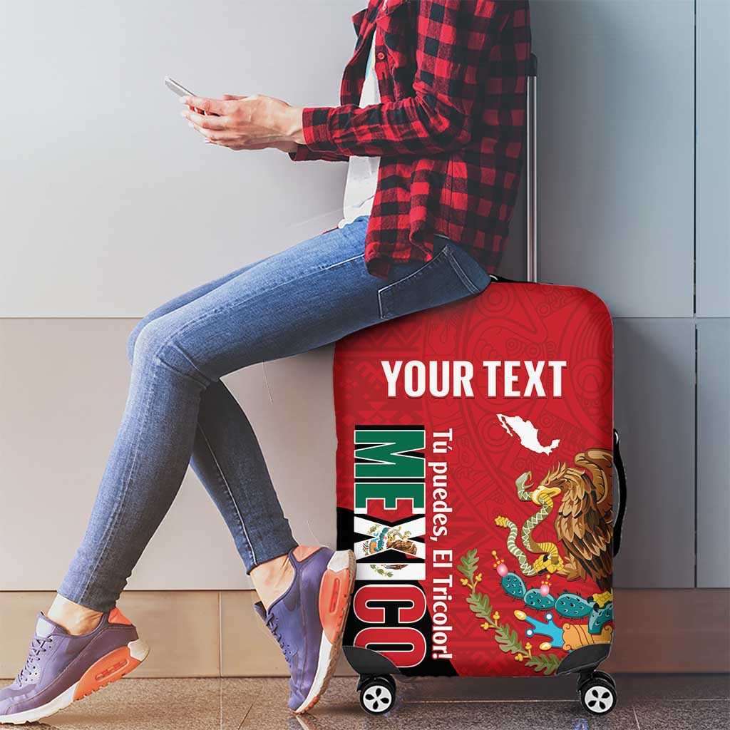 Custom Mexico Football Luggage Cover Tu Puedes El Tricolor Red LT14