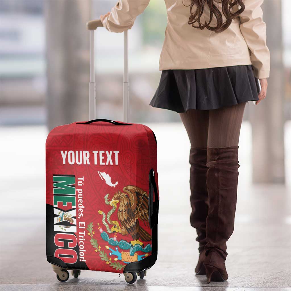 Custom Mexico Football Luggage Cover Tu Puedes El Tricolor Red LT14