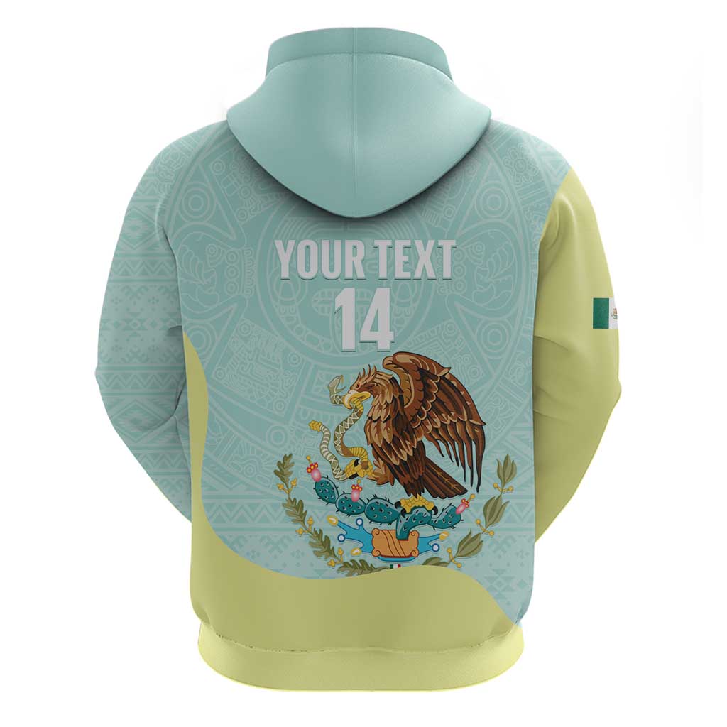 Custom Mexico Football Hoodie Tu Puedes El Tricolor Cyan LT14