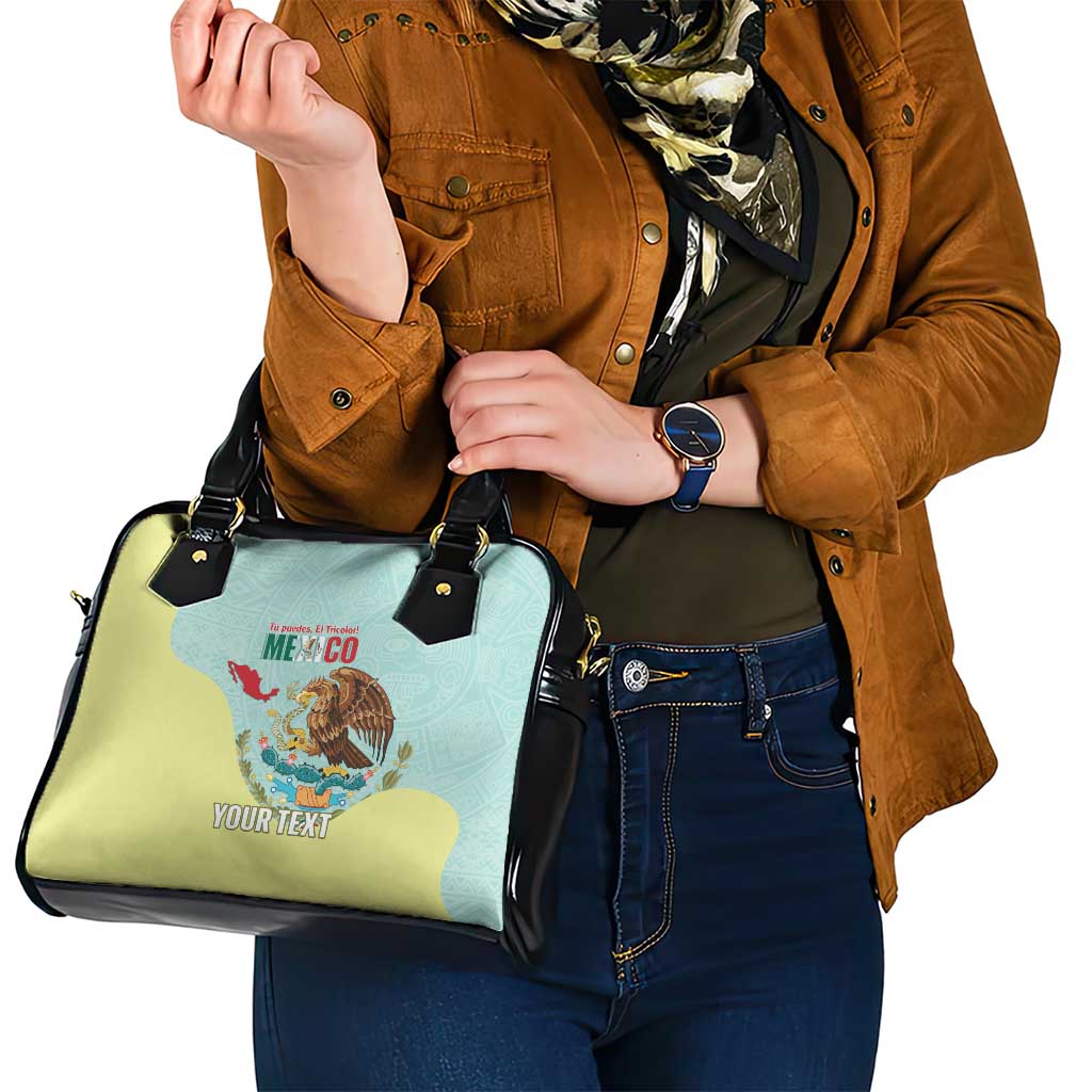 Custom Mexico Football Shoulder Handbag Tu Puedes El Tricolor Cyan LT14