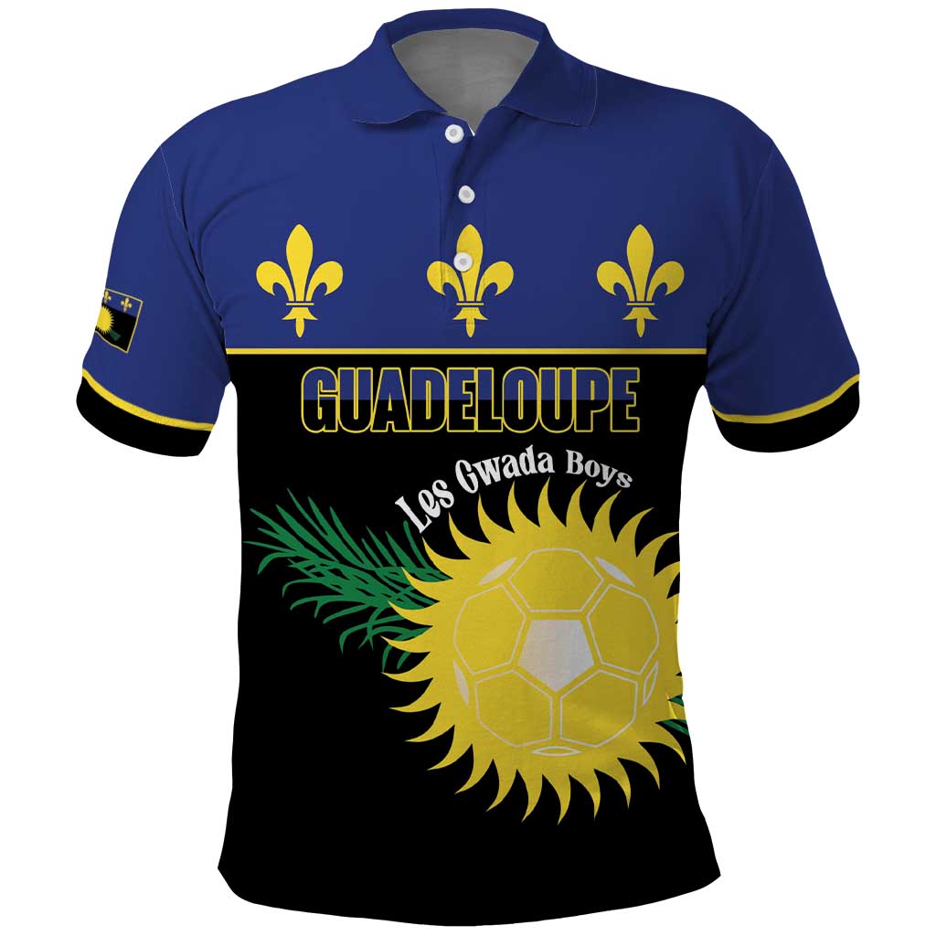Custom Guadeloupe Football Polo Shirt Allez Gwada Boys LT14