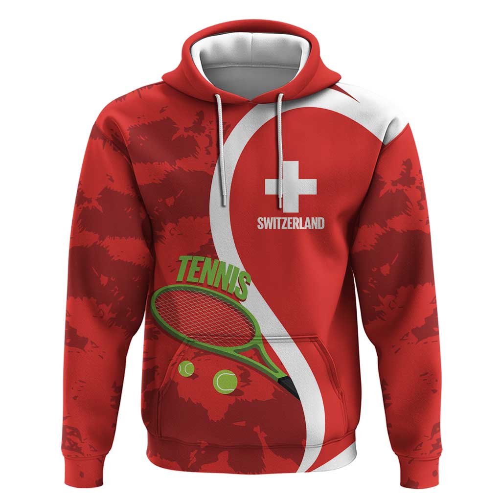 Personalised Switzerland Tennis Hoodie Swiss Born To Play LT14