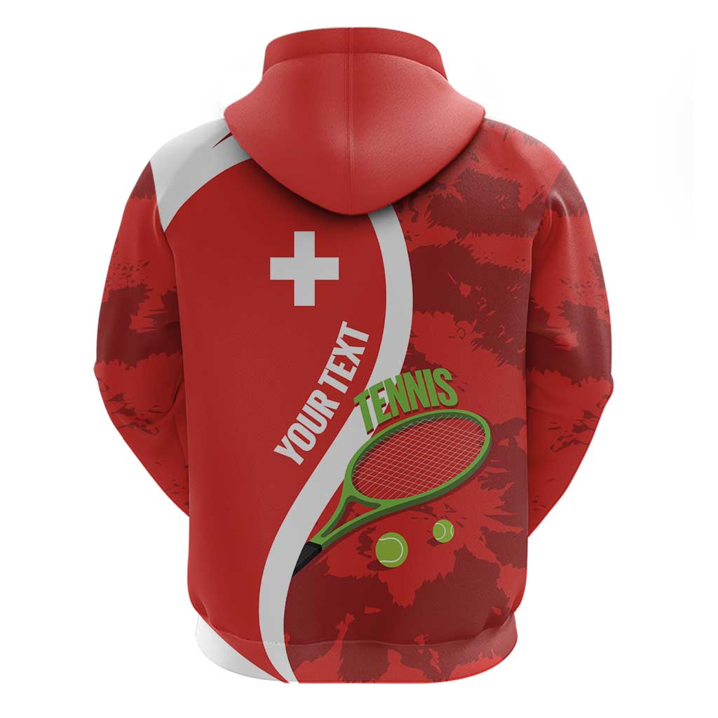 Personalised Switzerland Tennis Hoodie Swiss Born To Play LT14