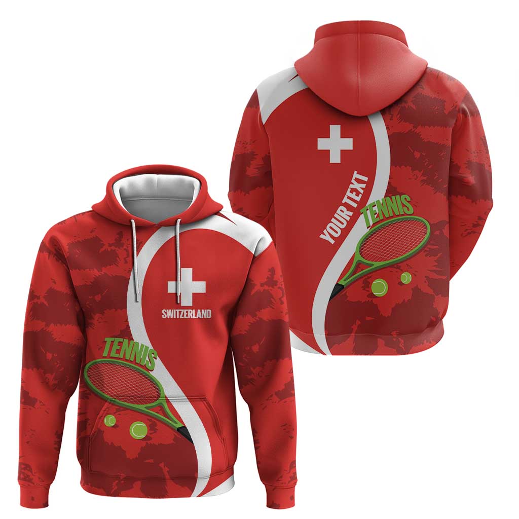 Personalised Switzerland Tennis Hoodie Swiss Born To Play LT14