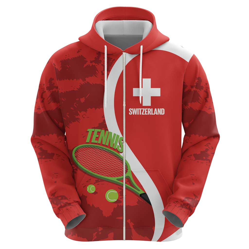Personalised Switzerland Tennis Hoodie Swiss Born To Play LT14