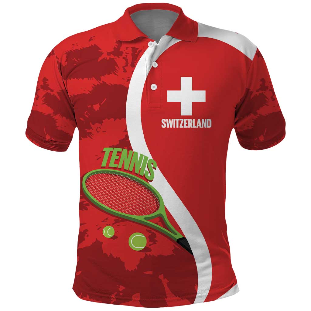 Personalised Switzerland Tennis Polo Shirt Swiss Born To Play LT14