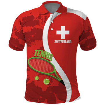 Personalised Switzerland Tennis Polo Shirt Swiss Born To Play LT14