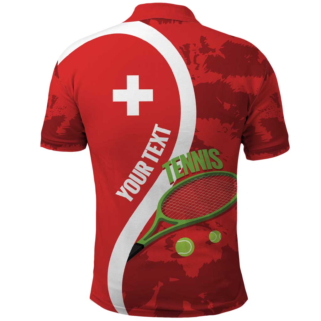 Personalised Switzerland Tennis Polo Shirt Swiss Born To Play LT14