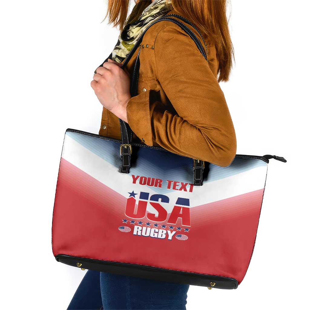 Custom USA Rugby Leather Tote Bag 2024 Simple Style LT14