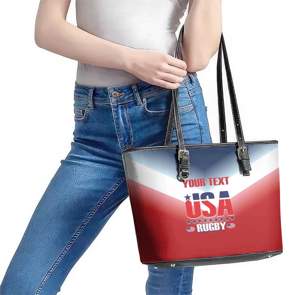 Custom USA Rugby Leather Tote Bag 2024 Simple Style LT14