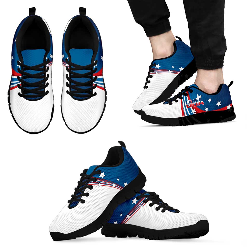 USA Athletics Sneakers 2024 United States Flag Curve Style LT14