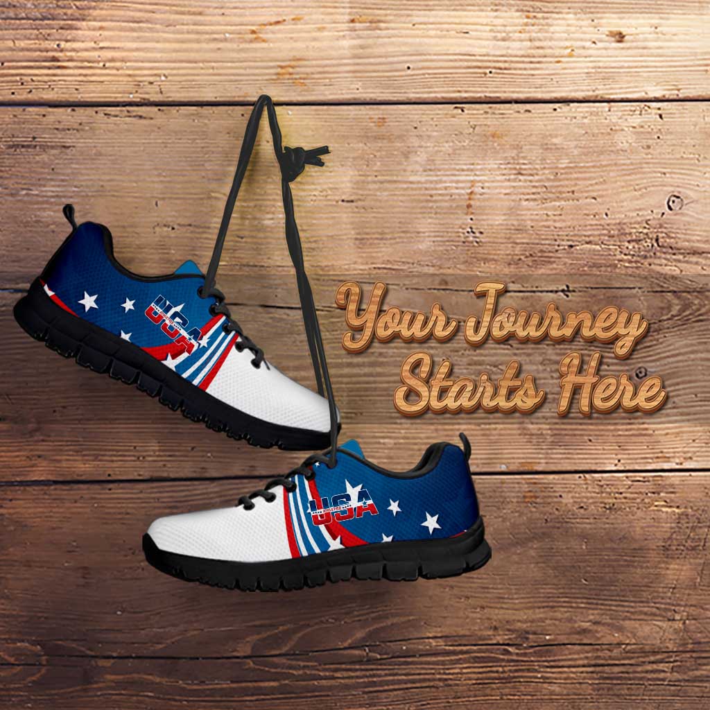 USA Athletics Sneakers 2024 United States Flag Curve Style LT14