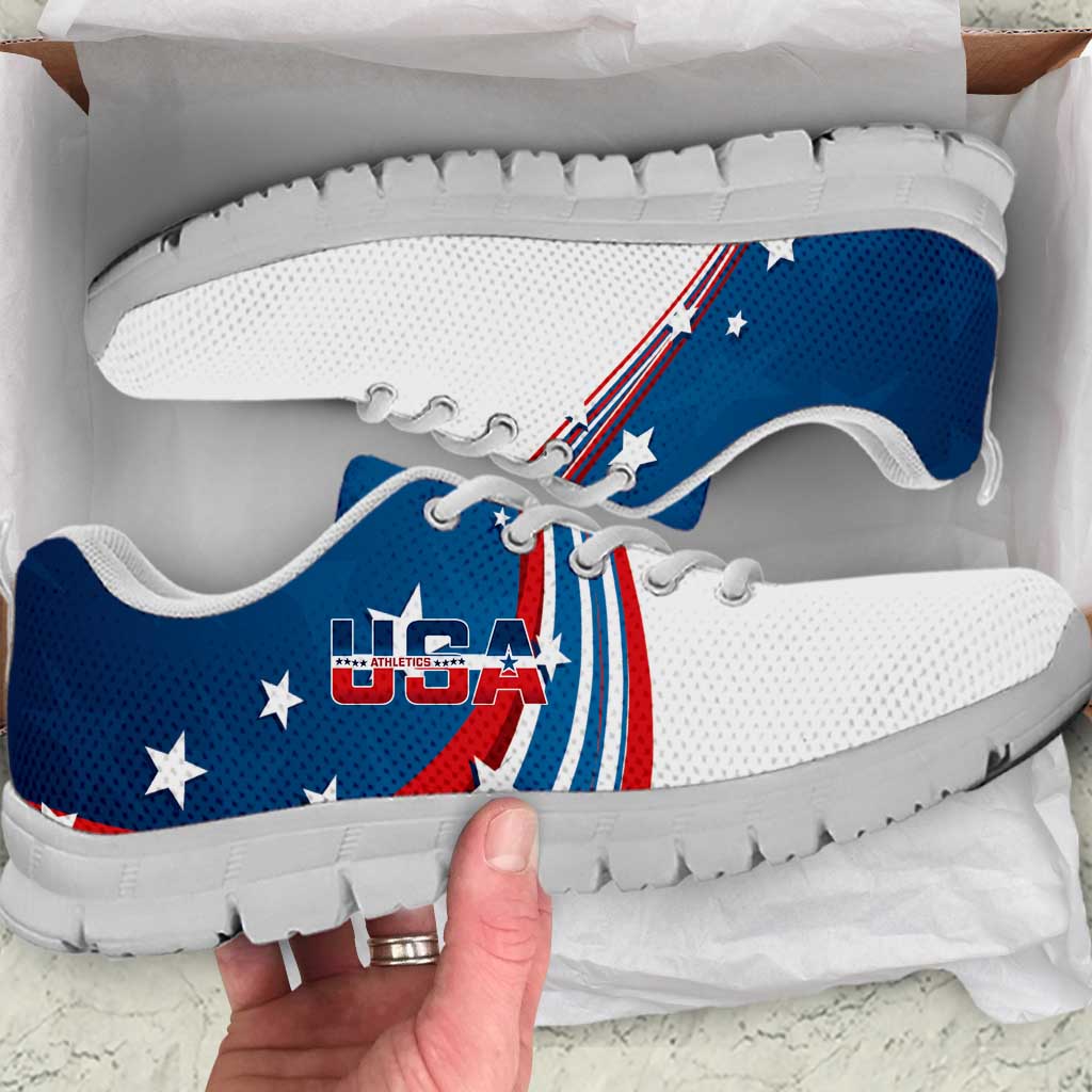 USA Athletics Sneakers 2024 United States Flag Curve Style LT14