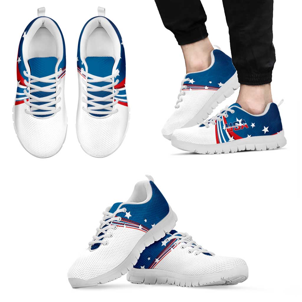 USA Athletics Sneakers 2024 United States Flag Curve Style LT14