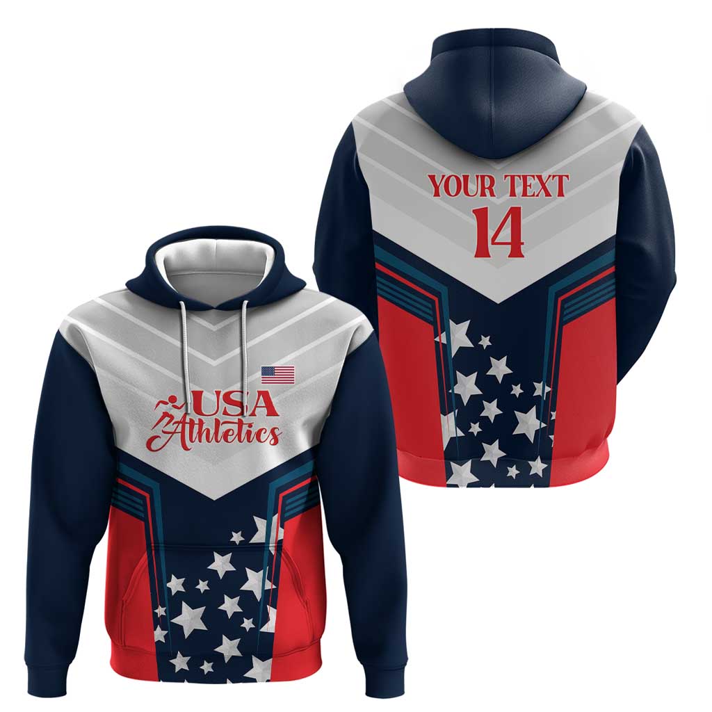 Custom USA Athletics Hoodie 2024 United States Champions Proud LT14