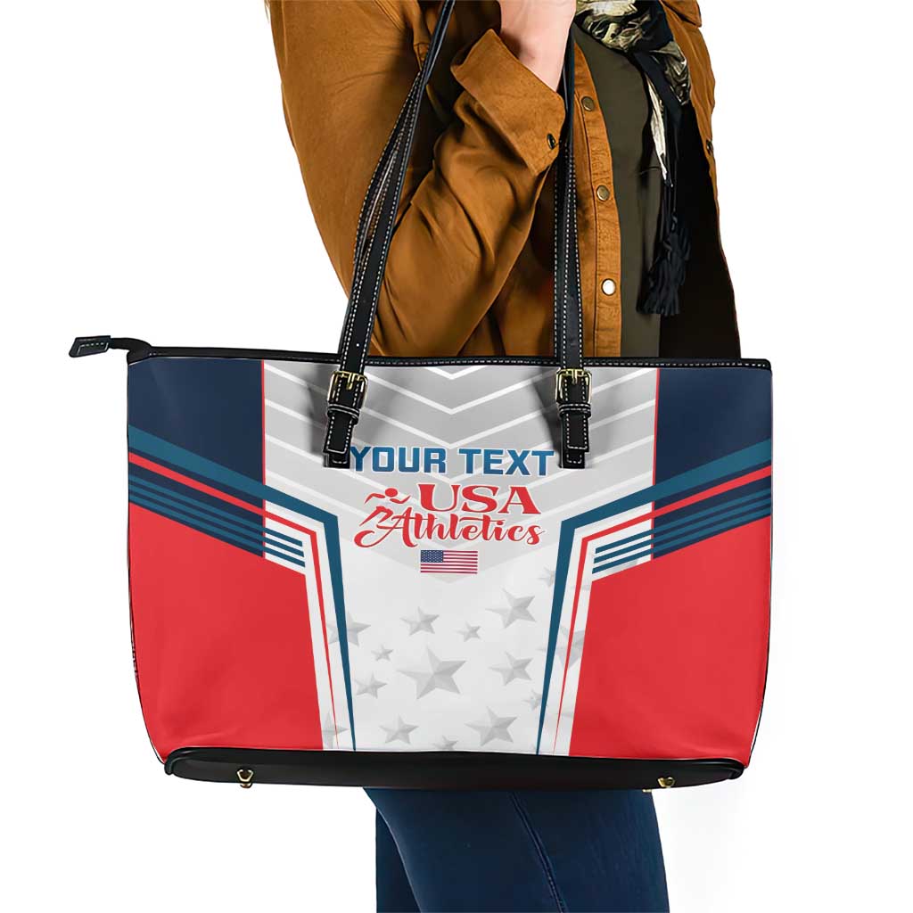 Custom USA Athletics Leather Tote Bag 2024 United States Champions Proud LT14