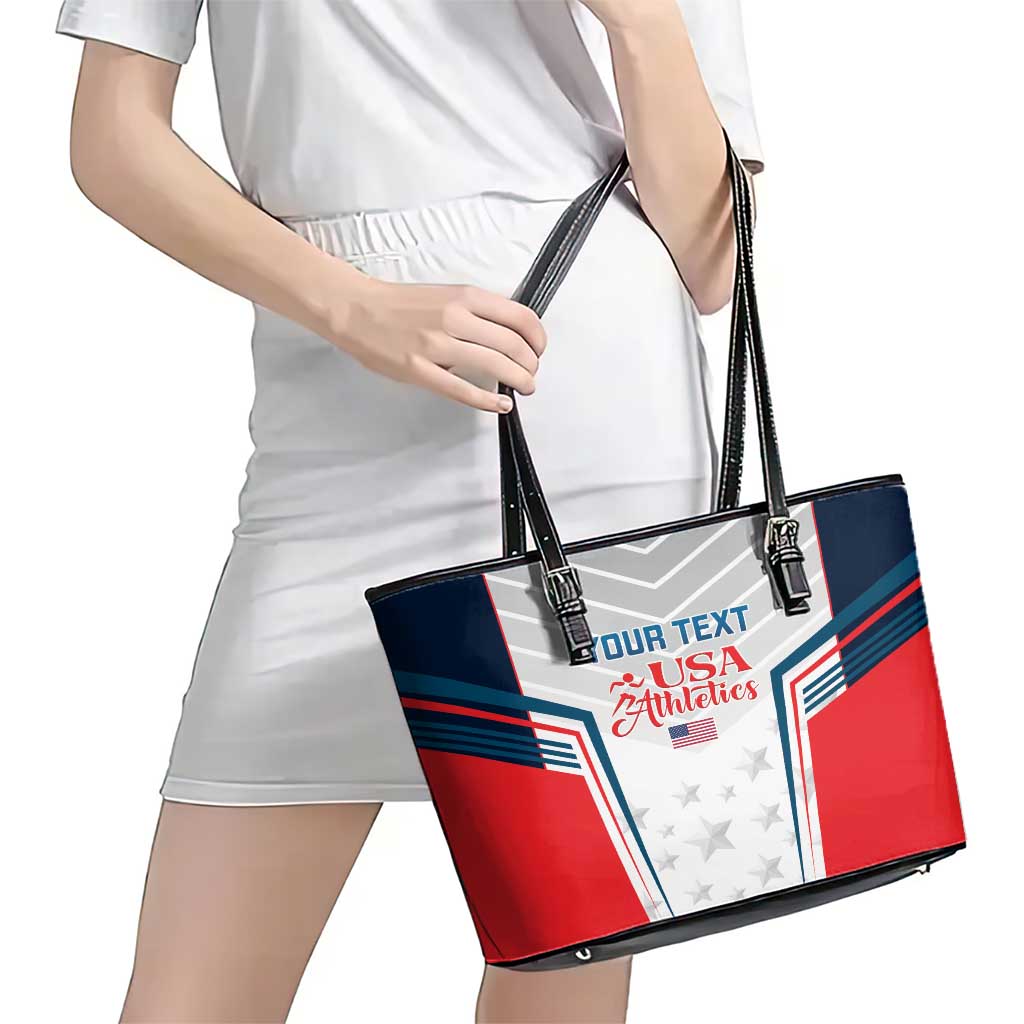 Custom USA Athletics Leather Tote Bag 2024 United States Champions Proud LT14